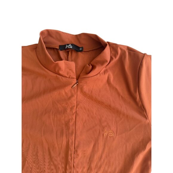 LA FOI Light Brown Tan One Piece Stretch Jumpsuit Size Medium - Picture 9 of 9